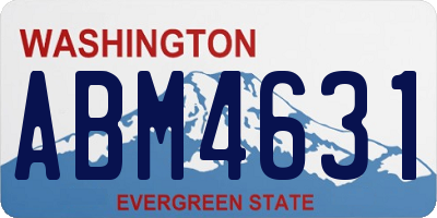 WA license plate ABM4631