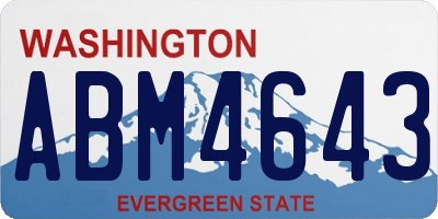 WA license plate ABM4643