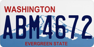 WA license plate ABM4672