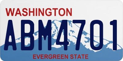 WA license plate ABM4701