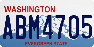 WA license plate ABM4705