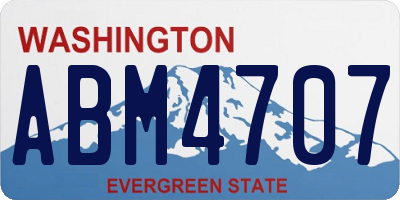 WA license plate ABM4707