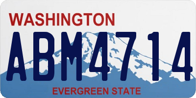 WA license plate ABM4714