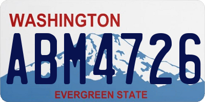 WA license plate ABM4726