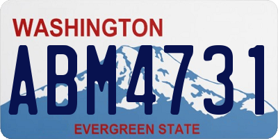 WA license plate ABM4731