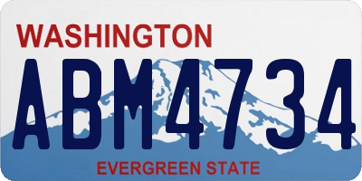 WA license plate ABM4734