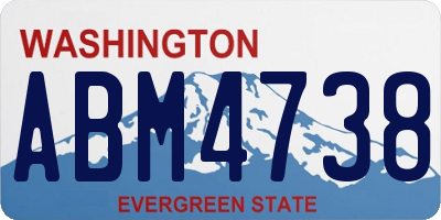 WA license plate ABM4738