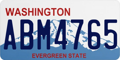 WA license plate ABM4765