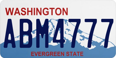 WA license plate ABM4777