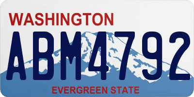 WA license plate ABM4792