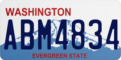 WA license plate ABM4834