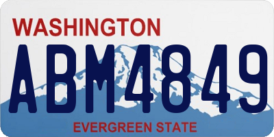 WA license plate ABM4849