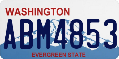 WA license plate ABM4853