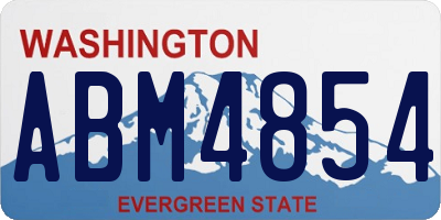 WA license plate ABM4854