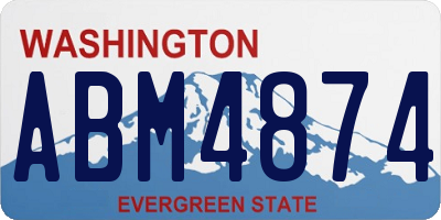 WA license plate ABM4874