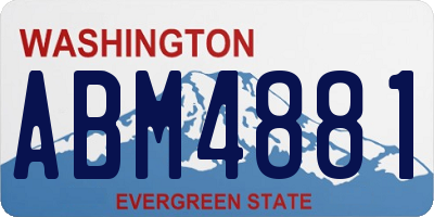 WA license plate ABM4881