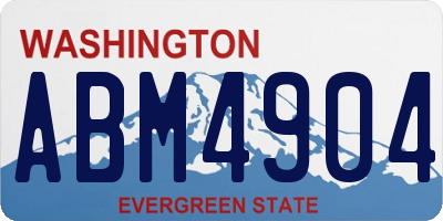 WA license plate ABM4904