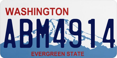 WA license plate ABM4914