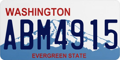 WA license plate ABM4915
