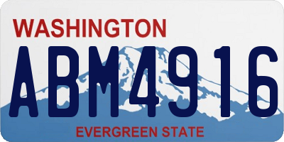 WA license plate ABM4916