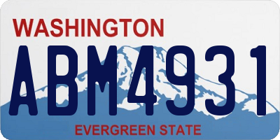 WA license plate ABM4931