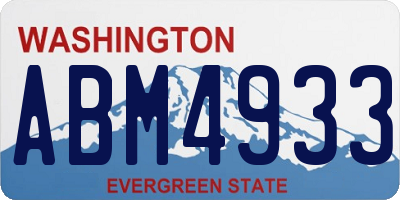 WA license plate ABM4933