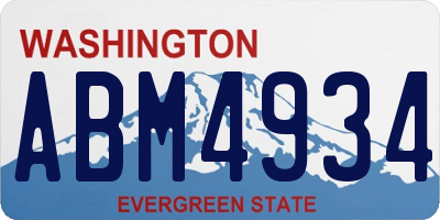 WA license plate ABM4934