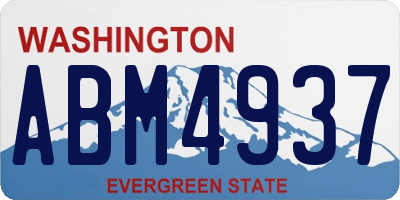 WA license plate ABM4937