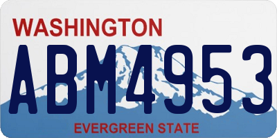 WA license plate ABM4953