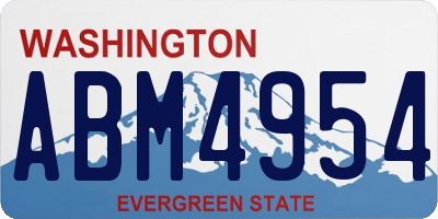 WA license plate ABM4954