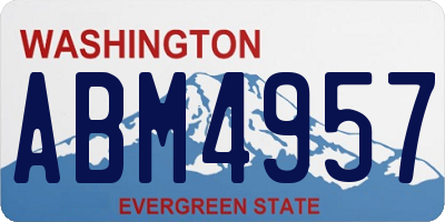 WA license plate ABM4957