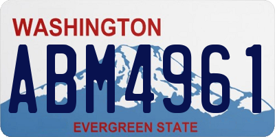 WA license plate ABM4961