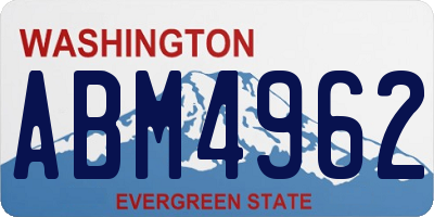 WA license plate ABM4962