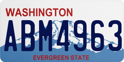 WA license plate ABM4963