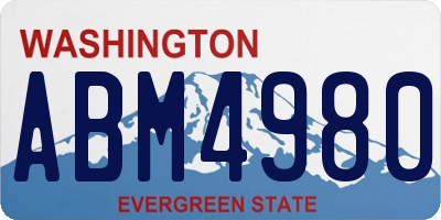 WA license plate ABM4980