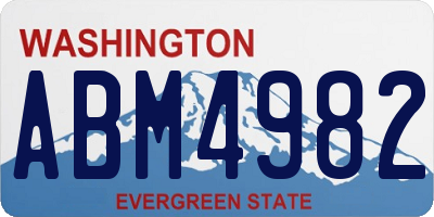 WA license plate ABM4982