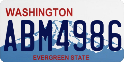 WA license plate ABM4986