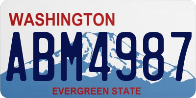 WA license plate ABM4987
