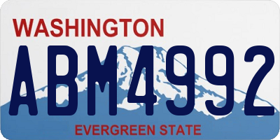 WA license plate ABM4992