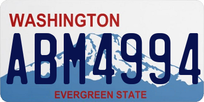 WA license plate ABM4994