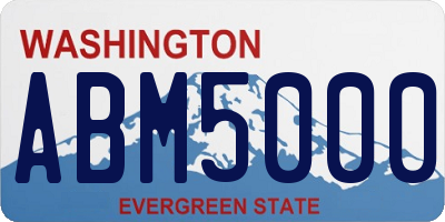 WA license plate ABM5000