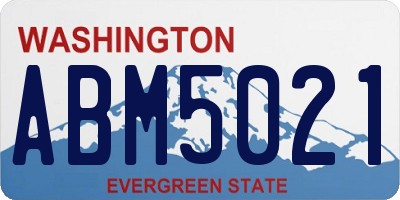 WA license plate ABM5021