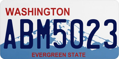 WA license plate ABM5023