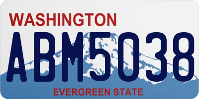 WA license plate ABM5038