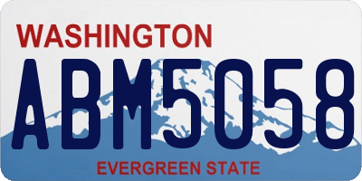 WA license plate ABM5058
