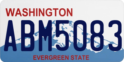 WA license plate ABM5083