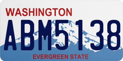 WA license plate ABM5138