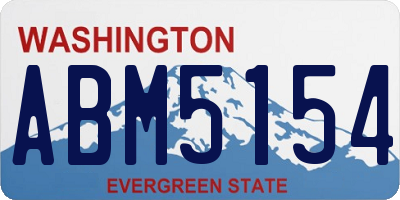 WA license plate ABM5154