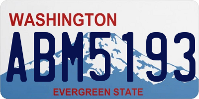 WA license plate ABM5193