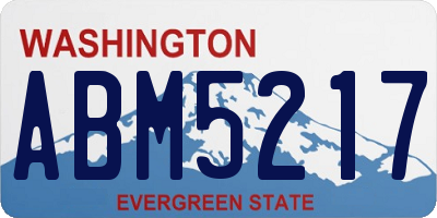 WA license plate ABM5217